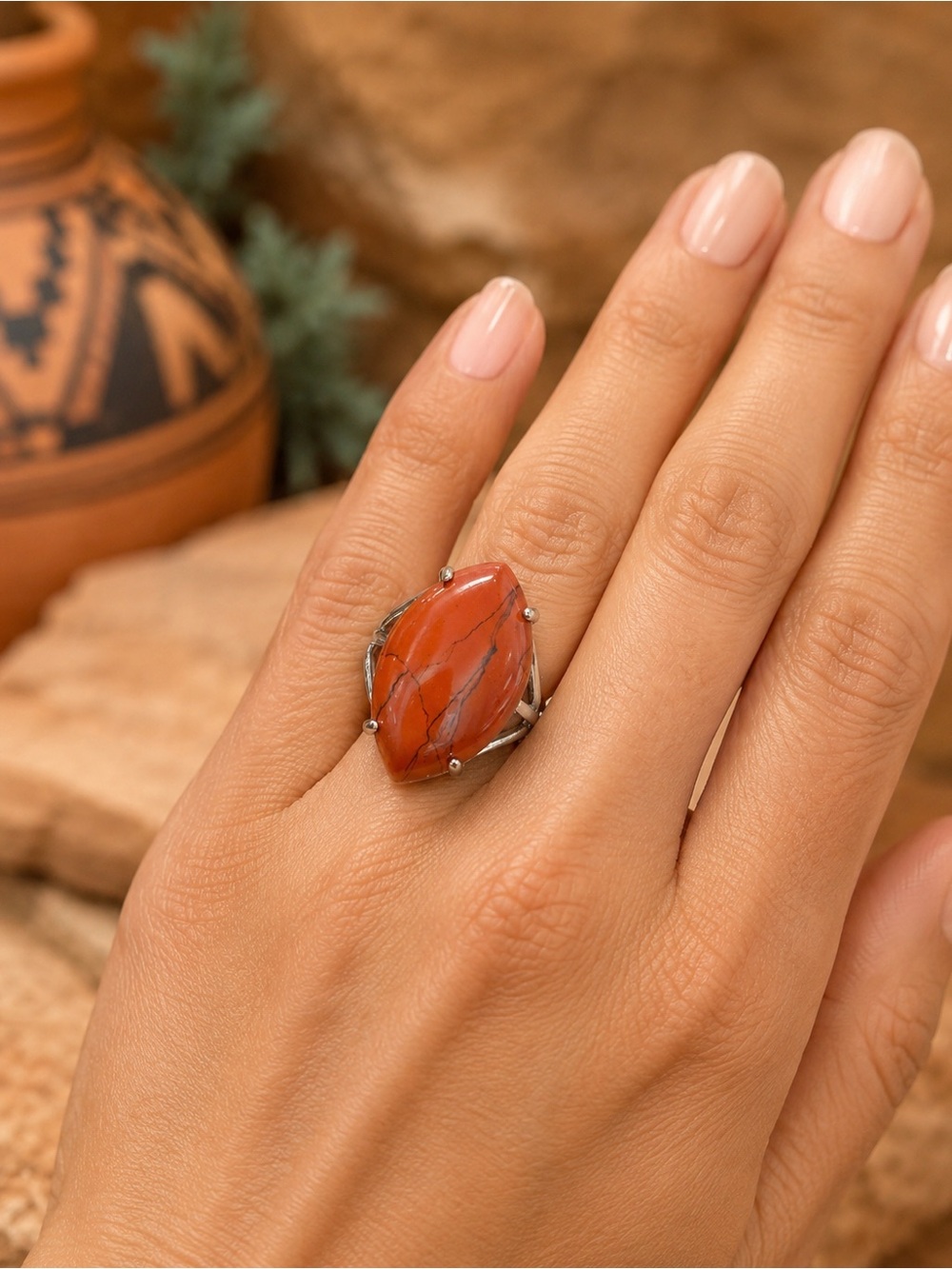 🆕Red Jasper Marquise Ring